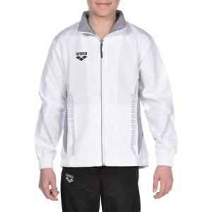 ARENA unisex-child Team Line Warm Up Full Zip Jacket Lightweight Athletic Training Competitive(White/Gray)