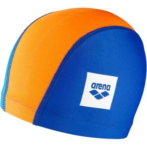 Arena Arena Junior Unix II Kids’ Fabric Swim Cap for Boys and Girls Ages 6 to 12(Blue/Orange/Lightblue)
