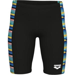 Arena Boys Arena Boy’s Performance Racing Stripe Competitive Athletic Swim Jammers(Black/Black Multi)