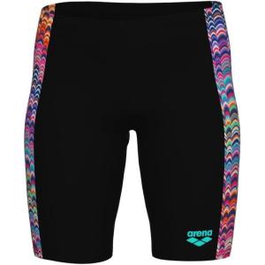 Arena Boys Arena Performance Boys’ Ondulation Swim Jammer Youth Knee-Length Training Swimsuit(Black/Multi Violet)