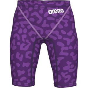 Arena Boys Junior Racing Jammer Powerskin St Next Knee Length Tech Suit Competitive Swimsuit(Leopard Skin Violet)