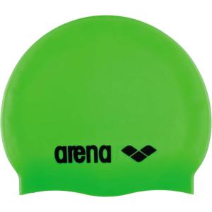 Arena Classic Junior Silicone Unisex Swim Cap for Girls and Boys Comfortable Durable Kids’ Pool Bathing Cap, One Size(Acid Lime/Black)