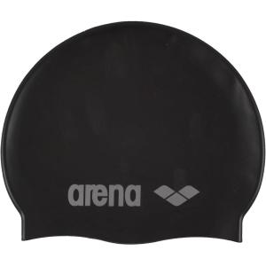 Arena Classic Junior Silicone Unisex Swim Cap for Girls and Boys Comfortable Durable Kids’ Pool Bathing Cap, One Size(Black/Silver)