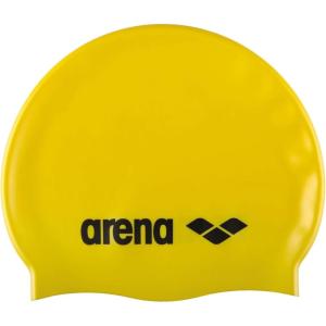 Arena Classic Junior Silicone Unisex Swim Cap for Girls and Boys Comfortable Durable Kids’ Pool Bathing Cap, One Size(Yellow/Black)