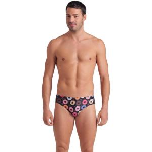 Arena Mens Arena Performance Men’s Funny Prints Collection Donuts Swim Briefs Athletic Swimsuit(Black Multi)