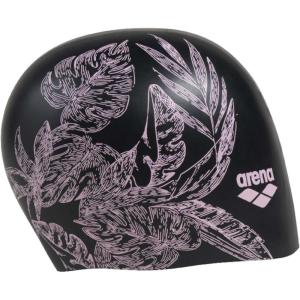 Arena Sirene Molded Silicone Swim Cap for Women Swimming Super Stretchy Durable Bathing Cap for Long Hair Tight Fit, One Size(Cecilia Black)