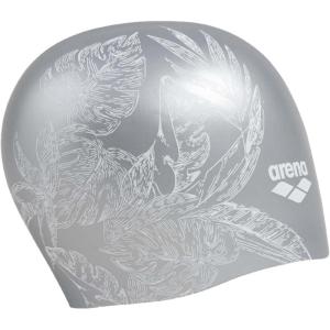 Arena Sirene Molded Silicone Swim Cap for Women Swimming Super Stretchy Durable Bathing Cap for Long Hair Tight Fit, One Size(Cecilia Silver)