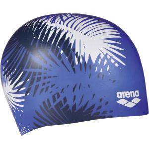 Arena Sirene Molded Silicone Swim Cap for Women Swimming Super Stretchy Durable Bathing Cap for Long Hair Tight Fit, One Size(Palm Blue)