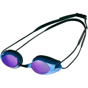 Arena Tracks Unisex Adult Essential Racing Swim Goggles Competitive Swimmers FINA-Approved Anti-Fog Mirror/Non-Mirror Lens(Black / Blue Multi / Black)