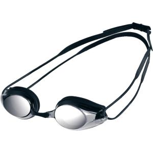 Arena Tracks Unisex Adult Essential Racing Swim Goggles Competitive Swimmers FINA-Approved Anti-Fog Mirror/Non-Mirror Lens(Black / Smoke Silver / Black)
