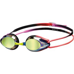 Arena Tracks Unisex Adult Essential Racing Swim Goggles Competitive Swimmers FINA-Approved Anti-Fog Mirror/Non-Mirror Lens(Purple / Purple / Red)
