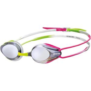 Arena Tracks Unisex Adult Essential Racing Swim Goggles Competitive Swimmers FINA-Approved Anti-Fog Mirror/Non-Mirror Lens(Silver / Green / Fuchsia)