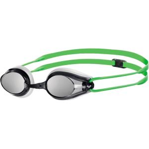 Arena Tracks Unisex Adult Essential Racing Swim Goggles Competitive Swimmers FINA-Approved Anti-Fog Mirror/Non-Mirror Lens(White / Smoke / Green)