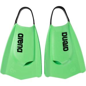 Arena Unisex Adult Powerfin Pro II Swim Training Fins Men and Women Silicone Short Blade Flippers Left-Right Customized, Sizes 4.5-13.5(Lime)