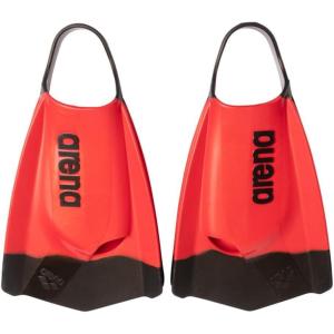 Arena Unisex Adult Powerfin Pro II Swim Training Fins Men and Women Silicone Short Blade Flippers Left-Right Customized, Sizes 4.5-13.5(Red/Black)
