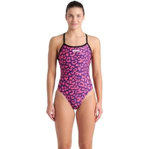 Arena Womens Arena Performance Women’s Leopard Skin Limited Edition Challenge Back Swimsuit(Fuchsia Multi/Black)