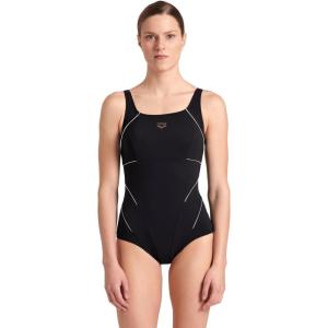 Arena Womens Arena Women’s Bodylift Jewel Shapewear Wing Back One Piece Swimsuit(Black/White)