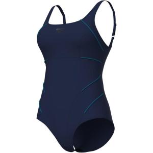 Arena Womens Arena Women’s Bodylift Jewel Shapewear Wing Back One Piece Swimsuit(Navy/Green Blue)