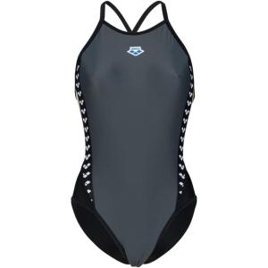 Arena Women’s Icons Swimsuit, One Piece(Asphalt-black-white-black)