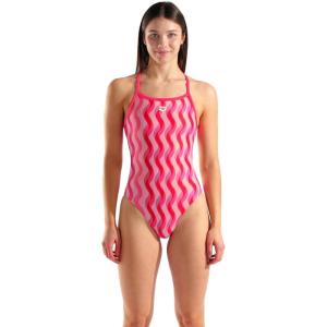 Arena Women’s Performance Breast Cancer Collection Ripple Challenge Back Swimsuit(Multi Pink/Shocking Pink)