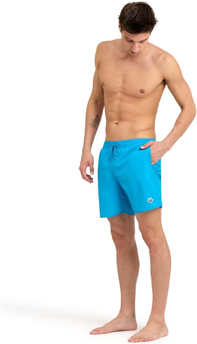 imageARENA Mens Boxer Swim Trunks Swimming Shorts Athletic Bathing Suit for Men Quick Drying External DrawstringTurquoise