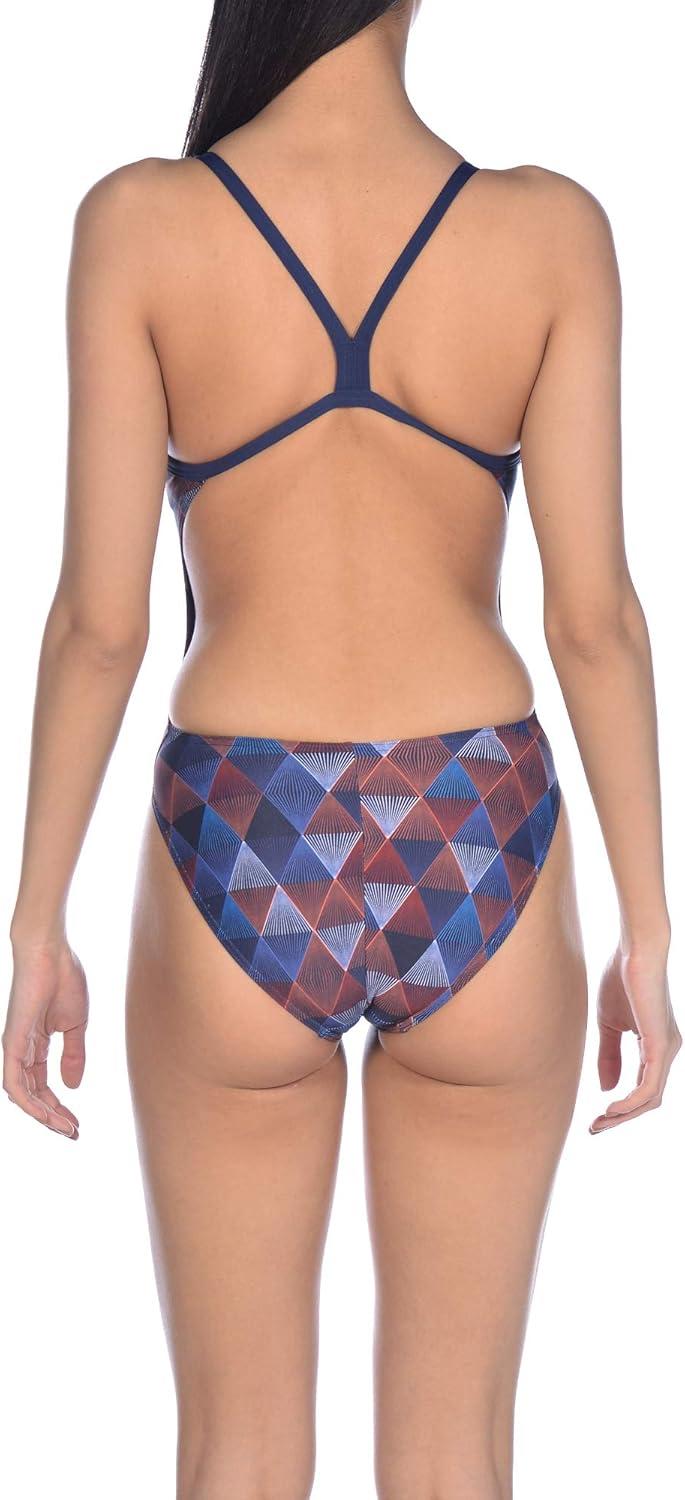 imageARENA Womens Palm Forest Challenge Back One Piece FlLinear Triangle Navy