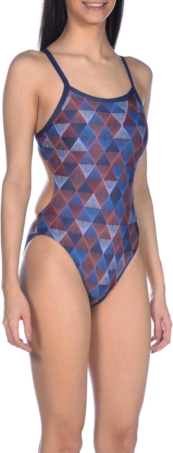 imageARENA Womens Palm Forest Challenge Back One Piece FlLinear Triangle Navy