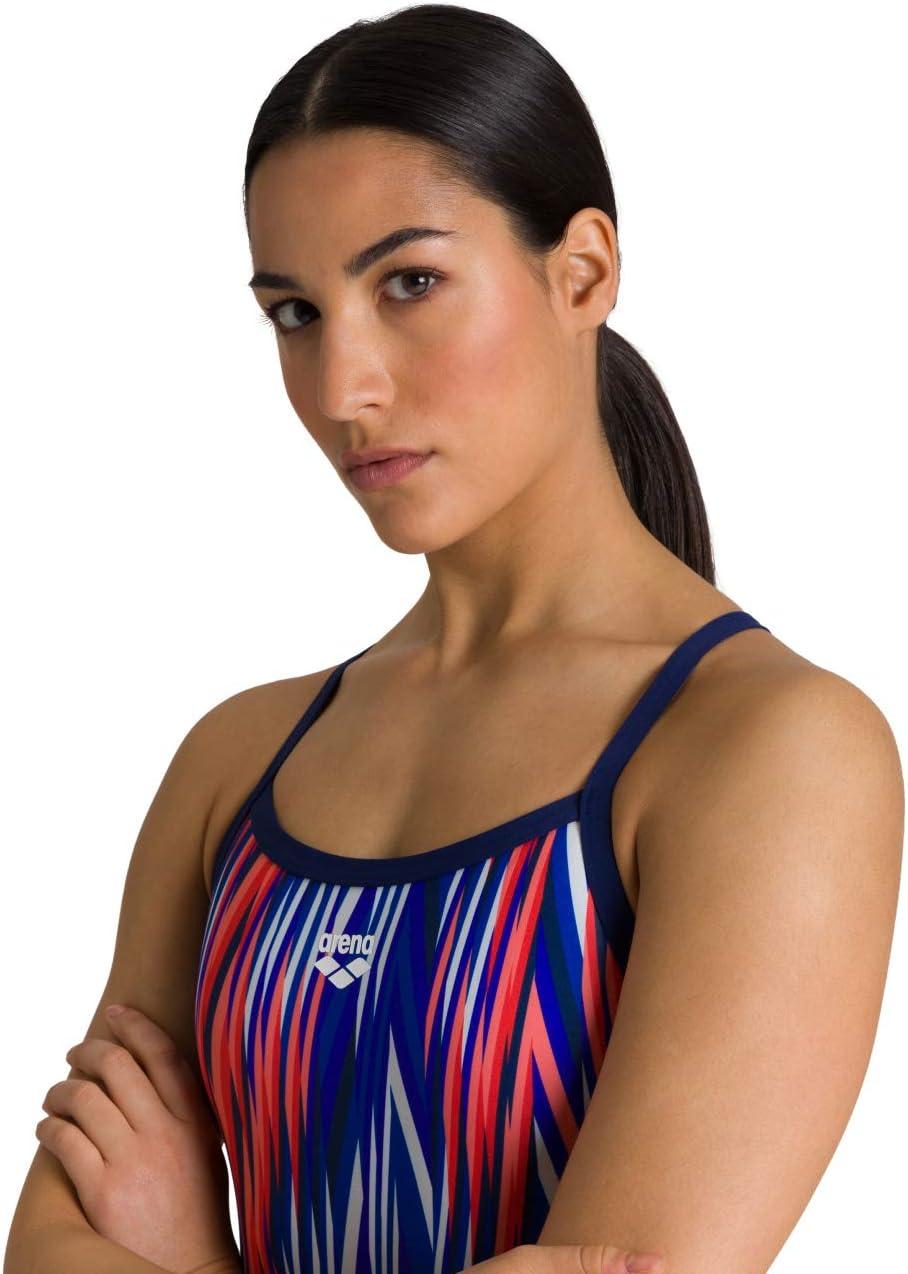 imageARENA Womens Palm Forest Challenge Back One Piece FlNavymulti Red