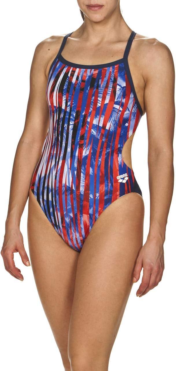 imageARENA Womens Palm Forest Challenge Back One Piece FlRiviera RedBlue