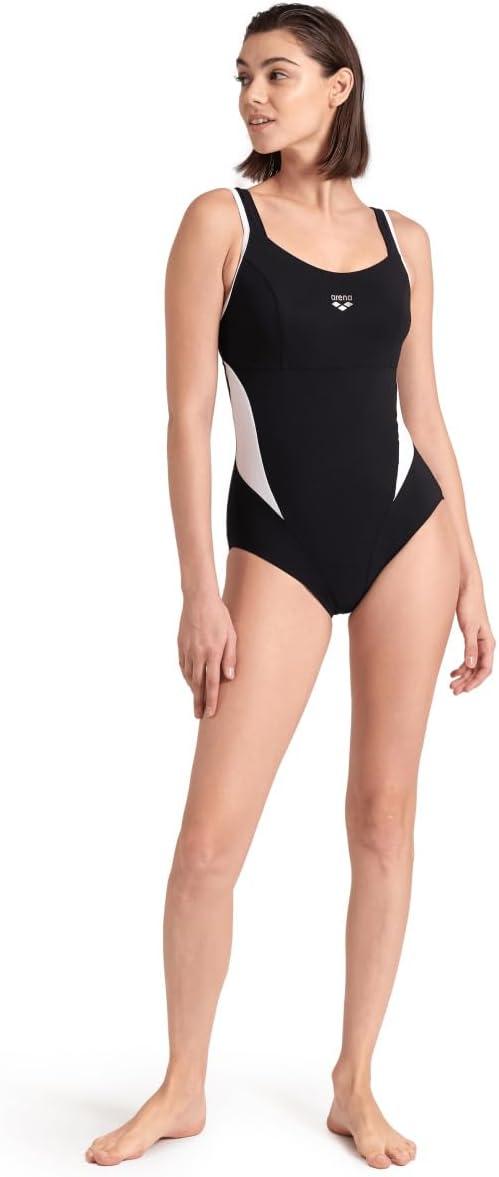imageARENA Womens Shapewear Makimurax R Low CCup Ladies Tummy Control Shaping SwimsuitBlackWhite