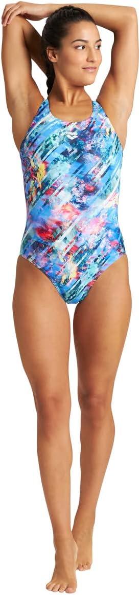 imageARENA Womens Standard Print Swim Pro Back MaxLife One Piece Athletic Training SwimsuitFilters