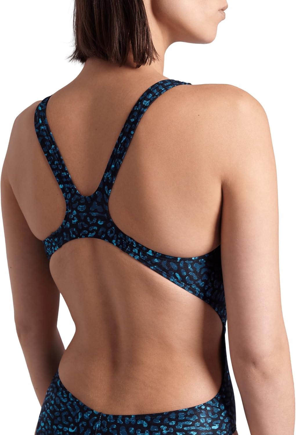 imageArena Womens Arena Performance Womens Animalier Swim Tech Back Swimsuit Sports Pool Bathing SuitGreen Multi