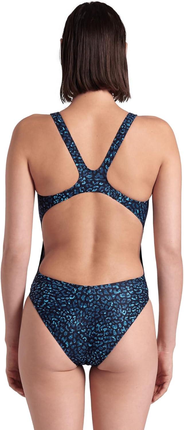 imageArena Womens Arena Performance Womens Animalier Swim Tech Back Swimsuit Sports Pool Bathing SuitGreen Multi