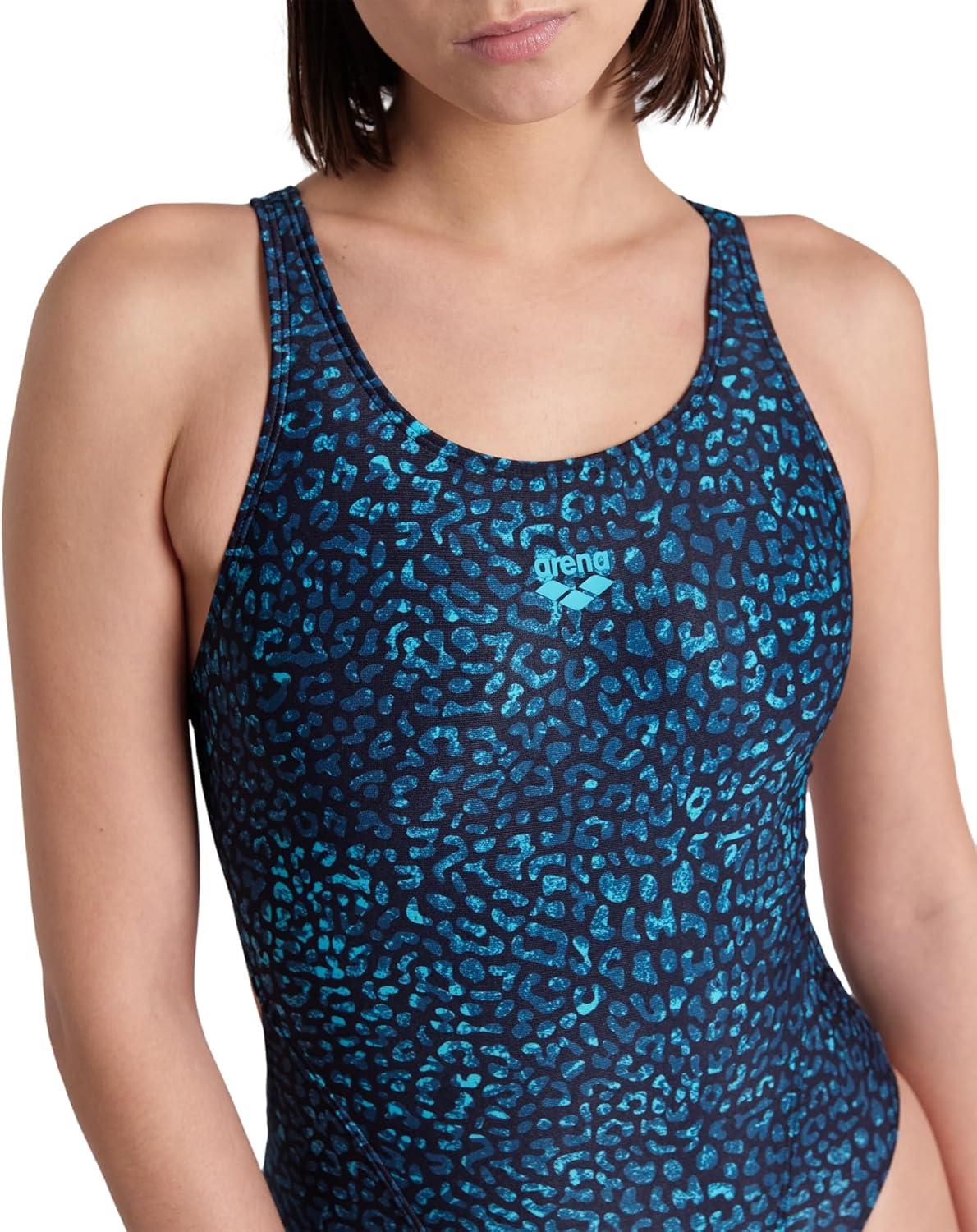 imageArena Womens Arena Performance Womens Animalier Swim Tech Back Swimsuit Sports Pool Bathing SuitGreen Multi