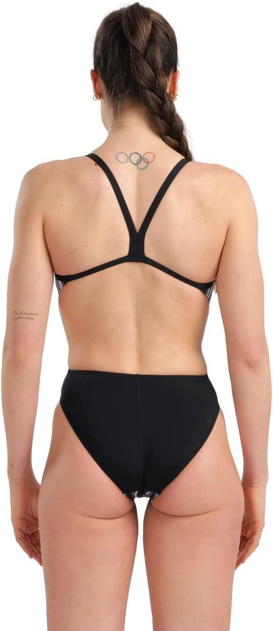 imageArena Womens Arena Performance Womens Marbled Challenge Back SwimsuitBlackBlack Multi
