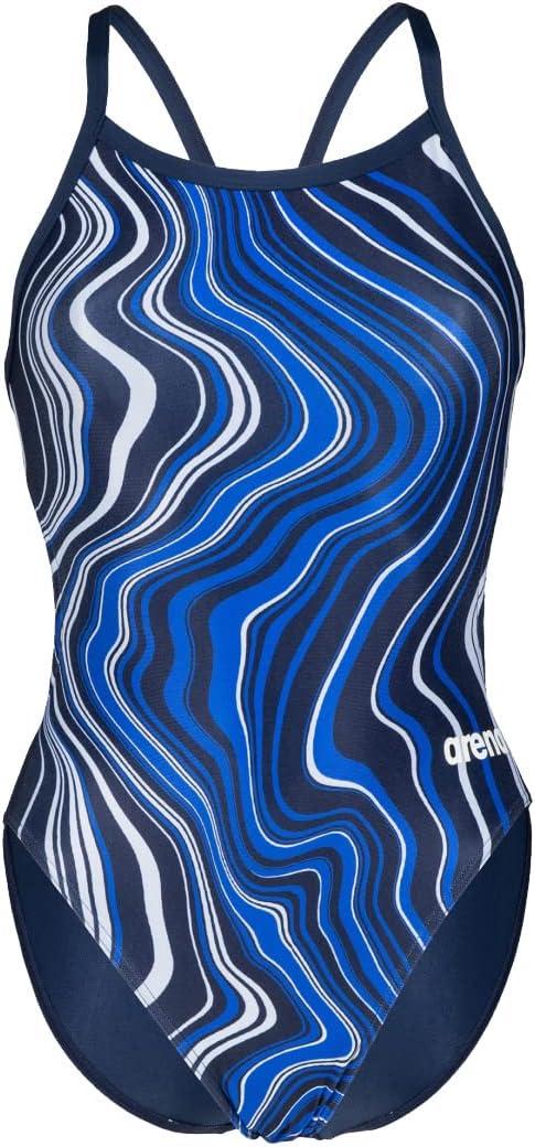 imageArena Womens Arena Performance Womens Marbled Challenge Back SwimsuitNavyNavy Multi