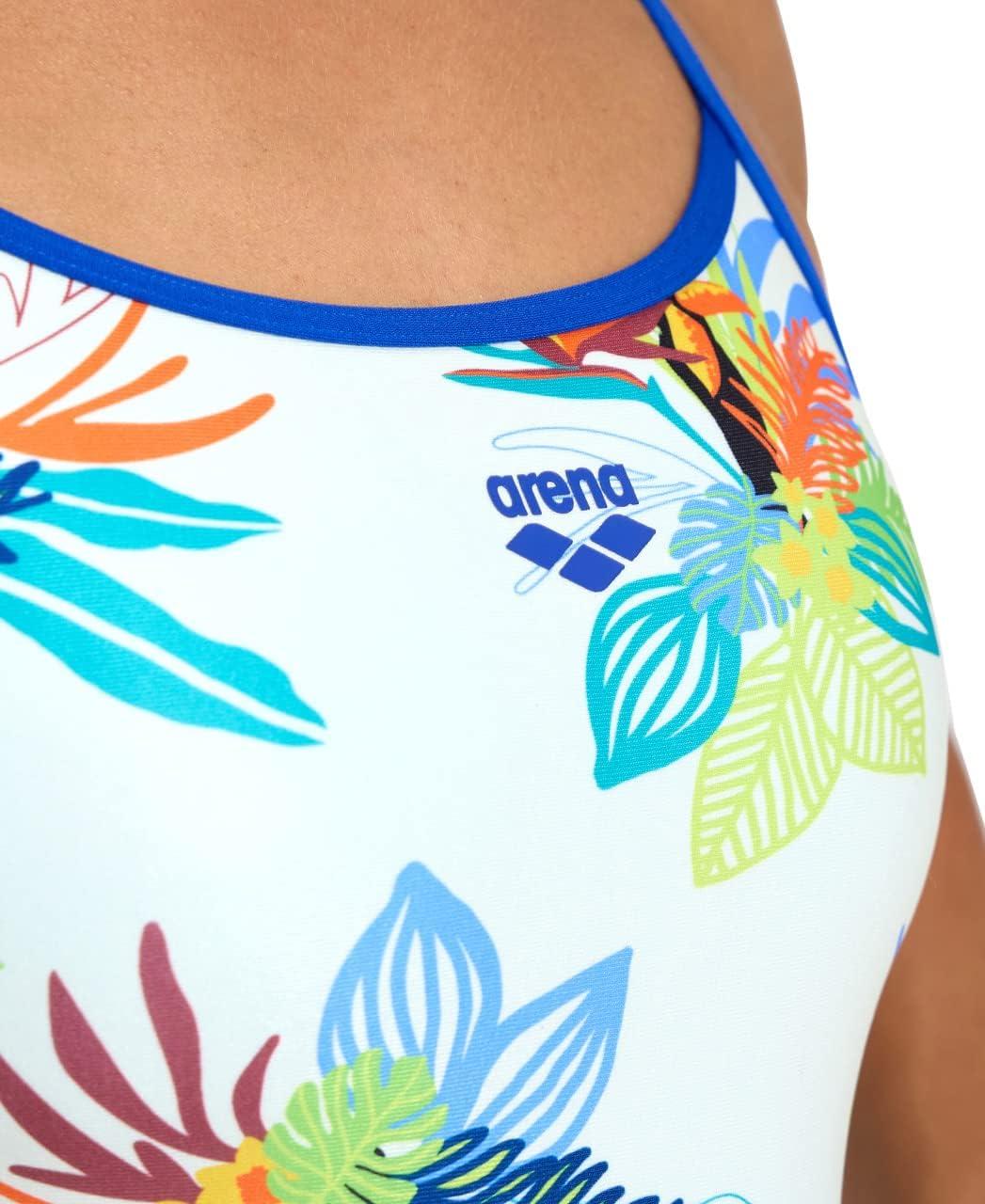 imageArena Womens Arena Performance Womens Toucan Super Fly Back SwimsuitNeon BlueWhite Multi