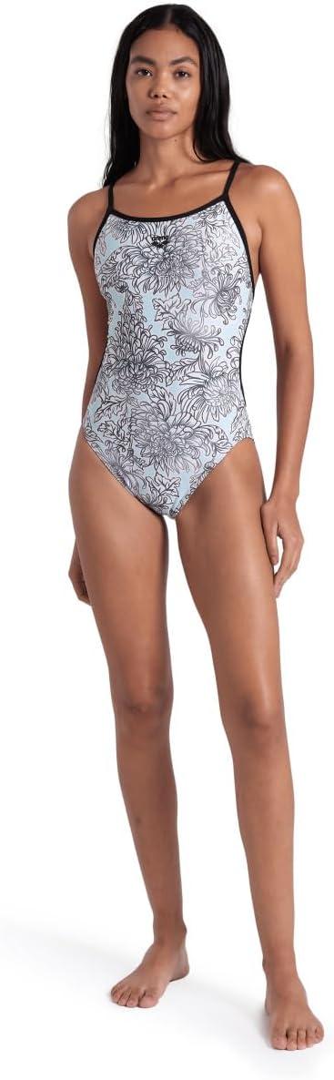 imageArena Womens Arena Performance Womens White Floral Lace Back SwimsuitWhiteBlackMulti