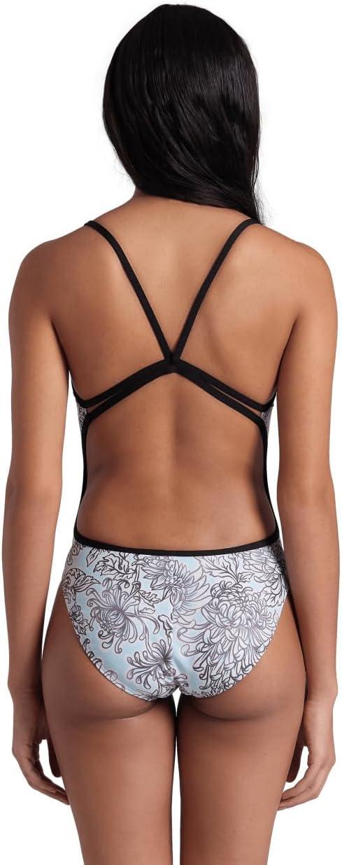 imageArena Womens Arena Performance Womens White Floral Lace Back SwimsuitWhiteBlackMulti