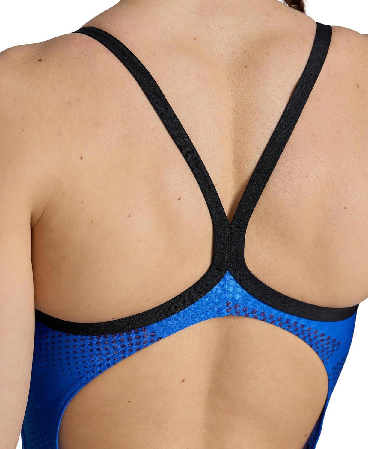 imageArena Womens Performance Halftone Team Print Swimsuit Light Drop Back Pro Training Bathing SuitBlackTeam Royal