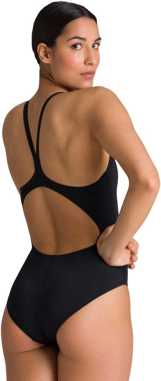 imageArena Womens Solid Light Drop Back MaxLife One Piece SwimsuitBlackMetallic Silver