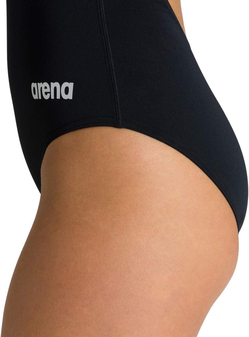 imageArena Womens Solid Light Drop Back MaxLife One Piece SwimsuitBlackMetallic Silver