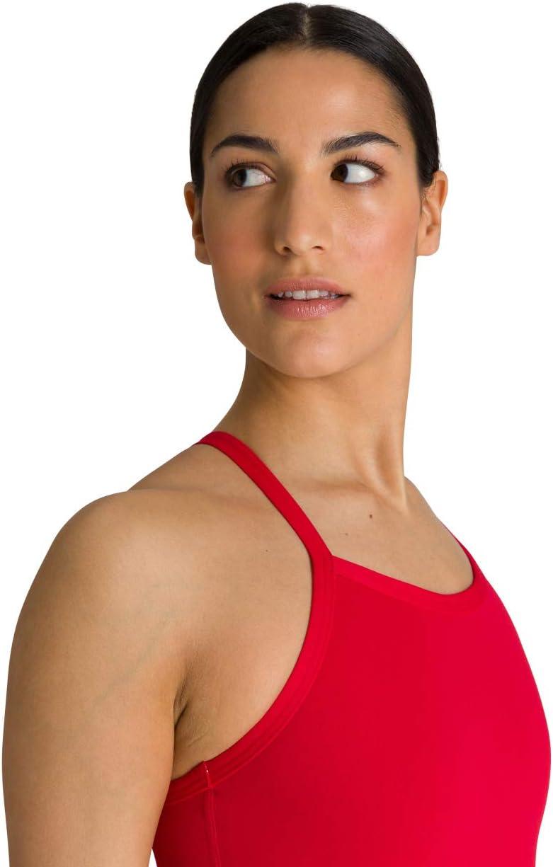 imageArena Womens Solid Light Drop Back MaxLife One Piece SwimsuitRedMetallic Silver