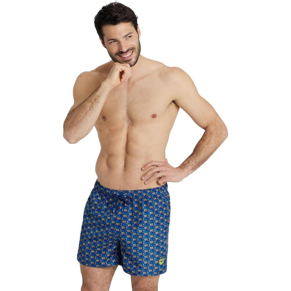 imageARENA Mens Boxer Swim Trunks Swimming Shorts Athletic Bathing Suit for Men Quick Drying External DrawstringSorbet Multi