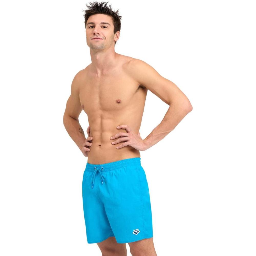 imageARENA Mens Boxer Swim Trunks Swimming Shorts Athletic Bathing Suit for Men Quick Drying External DrawstringTurquoise