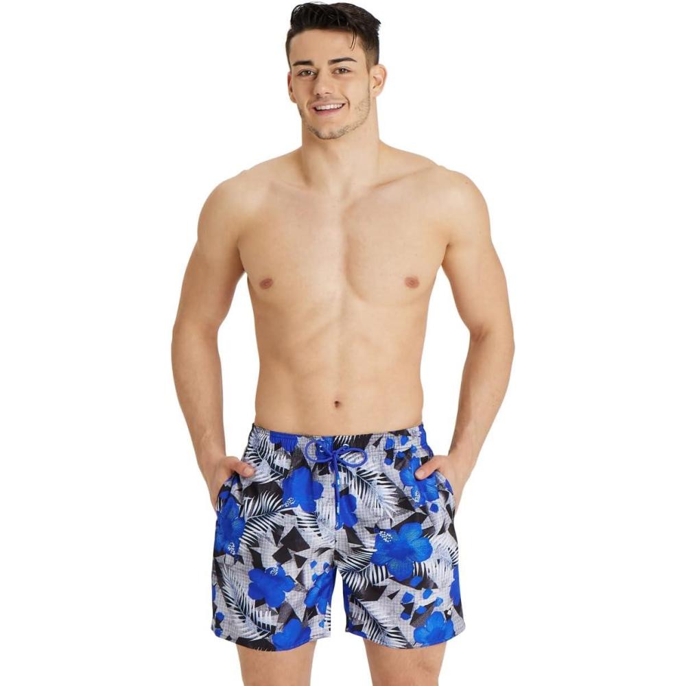 imageARENA Mens Mens Beach Boxer Allover Swim Trunk Beach ShortsBlue
