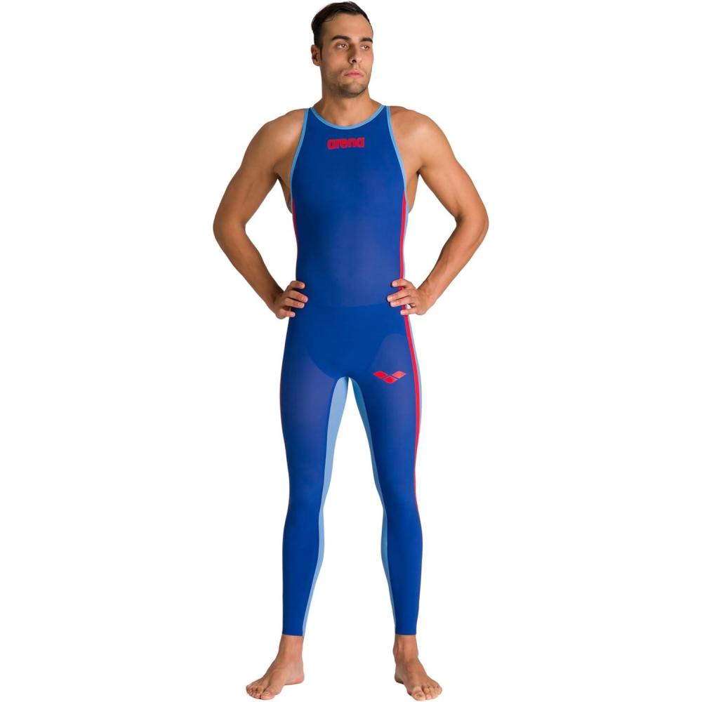 imageARENA Mens Powerskin REvo Closed Back Full Body Swimsuit for Open Water Racing SwimmingOcean Blue