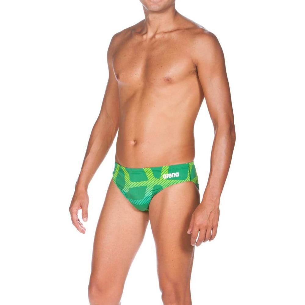 imageARENA Mens Shattered Glass Brief SwimsuitSpider Green