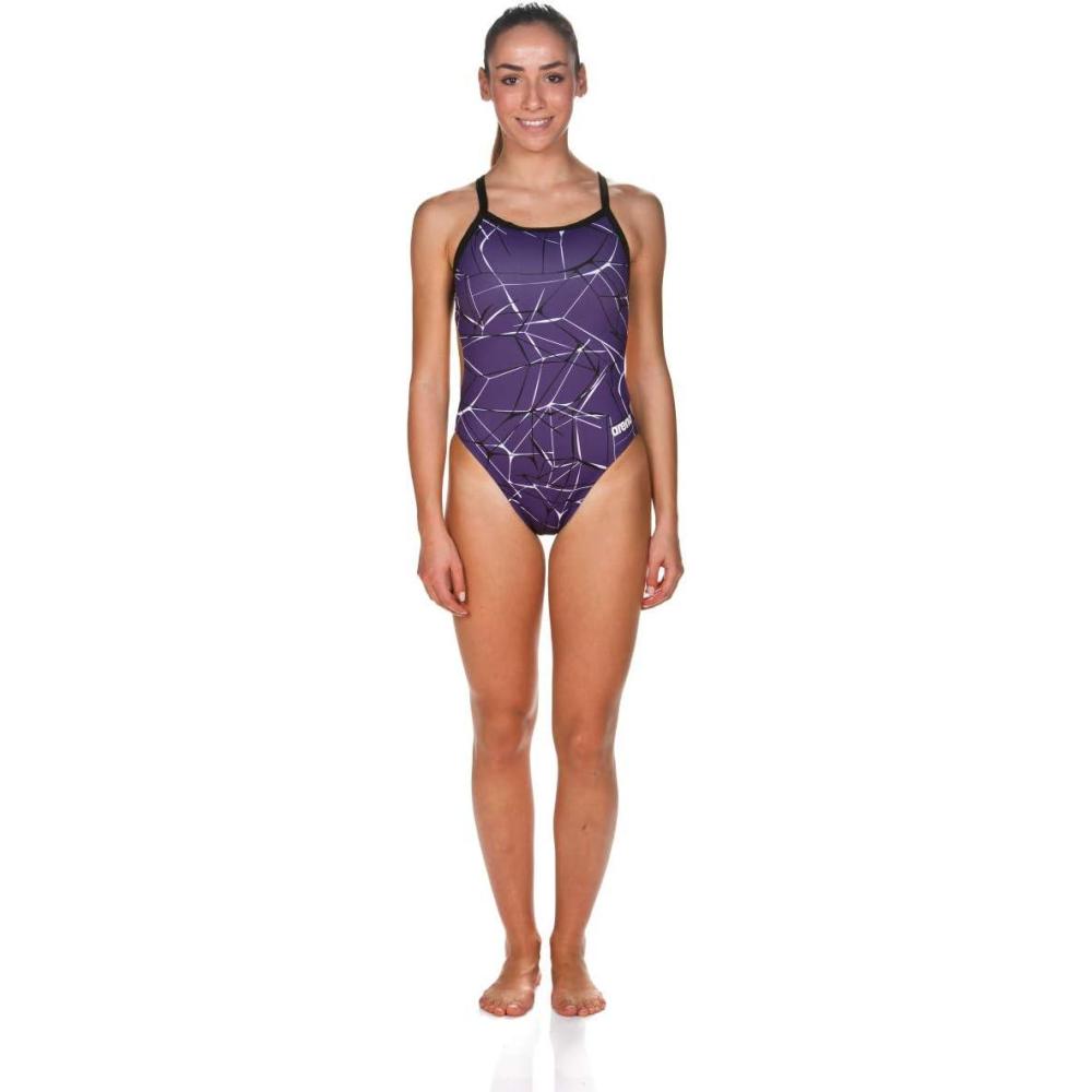imageARENA One Piece Swimsuit Women Athletic Apparel  Open Back Swimming amp Training Suit  Challenge BackPurple