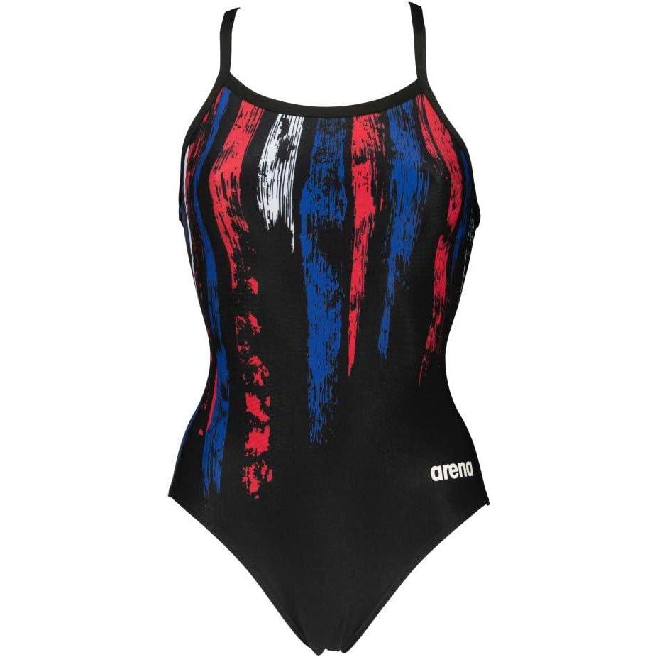 imageARENA Womens Country Flags Light Drop Back One Piece Swim SuitBlackmulti White